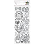 TITANUM Paper stickers hearts with decor mix 24pcs