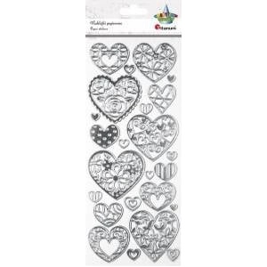 TITANUM Paper stickers hearts with decor mix 24pcs