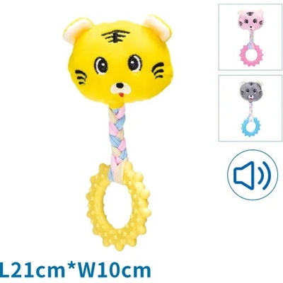 Nobleza plyšová hračka Tiger s hryzátkom 21 cm žltá