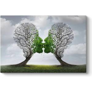 TopMebel " Trees Growing With Love" TopMebel картина на платно дигитален печат 100x70x3cm