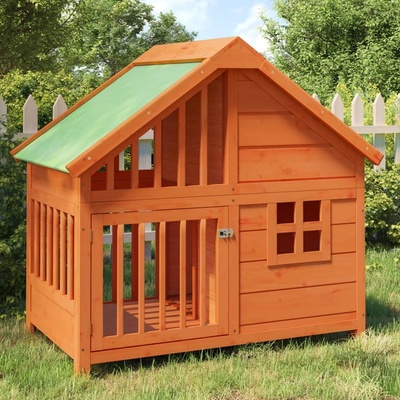 vidaXL Koterec pre psa hnedý 96 x 60,5 x 87 cm