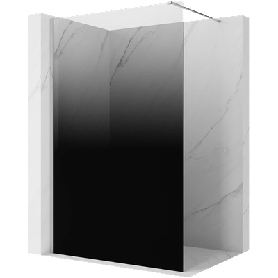Mexen Kioto душ панел Walk-in 140 x 200 см, омбре черно 8 мм, хром - 800-140-101-01-76 (800-140-101-01-76)