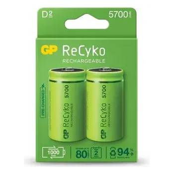 GP Batteries Акумулаторна Батерия GP R20 D 5700mAh NiMH Recyko 2 бр. в опаковка GP (GP-BR-570DHCB-EB2)