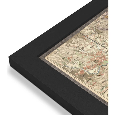ZES Morava a Slezsko - nástěnná historická mapa 90 x 70 cm Varianta: mapa v dřevěném rámu, Provedení: Pegi černý