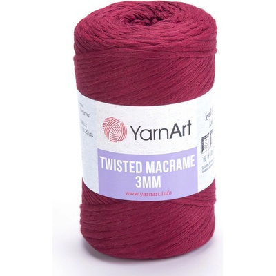Pletací příze YarnArt TWISTED MACRAME 3mm 781 bordó, jednobarevná, 250g/195m