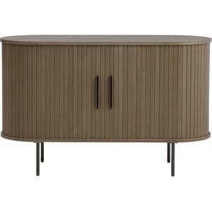 Unique Furniture Кафяв скрин от дъбов декор с плъзгащи се врати 120x76x45 cm Nola - Unique Furniture (50132930)