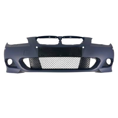 Предна броня за BMW E60 / E61 - M-Tech дизайн за коли без парктроник (2003-2010) и с парктроник 18mm (2007-2011) - грундирана