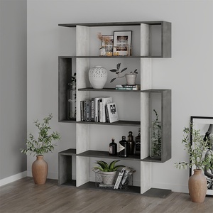 TopMebel Библиотека Mito TopMebel от меламин в антично бяло/ретро сиво 108x25x161cm