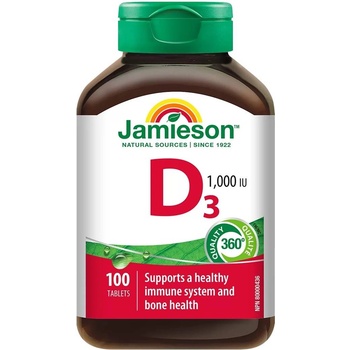 Jamieson Витамин D3, 1000 IU, 100 таблетки, Jamieson