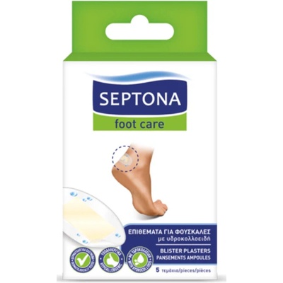 Septona Foot Care náplasti na pľuzgiere s hydrokoloidmi - vodoodolné 5 ks