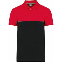 WK Designed To Work WK 210 Unisex polokošile s krátkým rukávem černá červená