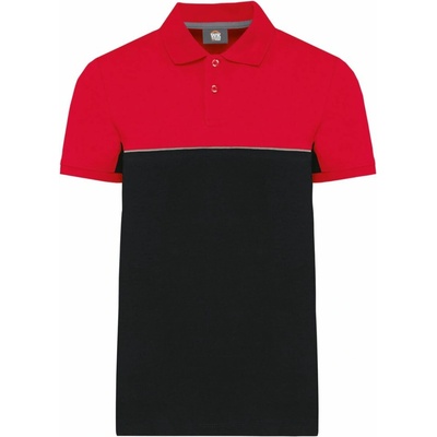 WK Designed To Work WK 210 Unisex polokošile s krátkým rukávem černá červená