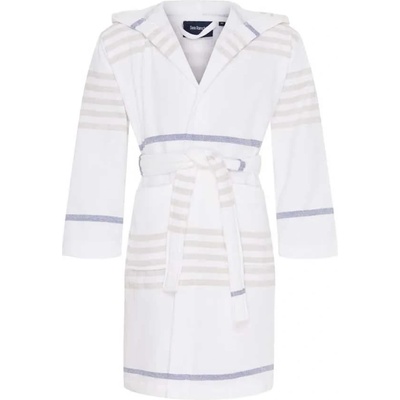 SEA RANCH Bathrobe - White (White / Oxford Tan)