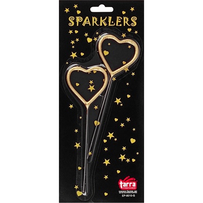 Prskavky ve tvaru srdce 16,5 cm 2 ks