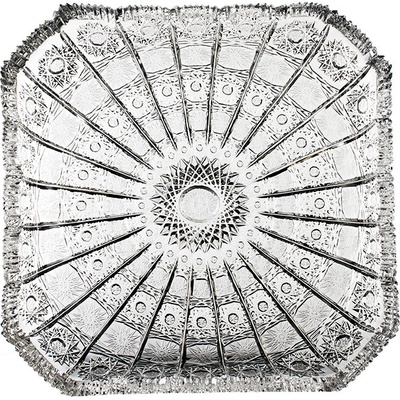 Bohemia Crystal podnos čtverec bohatý brus Klasik 255 mm