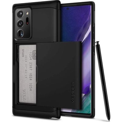 Spigen Slim Armor CS Case - хибриден кейс с отделение за кр. карти и най-висока степен на защита за Samsung Galaxy Note 20 Ultra (черен)