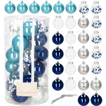 SPRINGOS Vianočné banky farebné mix 6cm sada 30ks