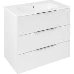 SAPHO Cirasa - Шкаф за мивка 80x75x46 см, 3 чекмеджета, бял гланц CR831-3030 (CR831-3030)