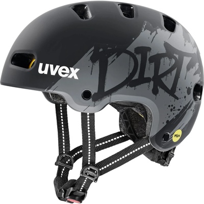 uvex Детска каска за велосипед Uvex Kid 4 Style Mips Bike helmet - Dirt Black Matt - размер 51-55 cm (851-1955-0111)