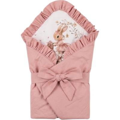 Bambino Casa Пелена за изписване 2 в 1 Bambino Casa - Rosa Rabbit on Bicycle (3992)