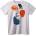 NOONEBRAND Тениска Абстрактно Лице Изкуство - 2XL, White