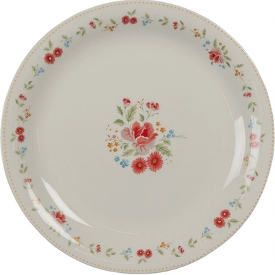 Clayre & Eef Porcelánový dezertní talíř s květy Little Rose Collection 20 x 2 cm