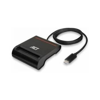 ActiveJet Четец на смарт карти ACT AC6020, USB 3.2 Gen 1, 5 Gbps, 1 m кабел, Черен, EWENT-ACT-READER-AC6020