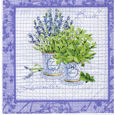 Ubrousek 33x33 cm LEVANDULE S BAZALKOU – Zboží Dáma