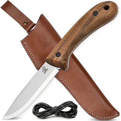 BeaverCraft Bushcraft Knife BSH2 Glacier Carbon Steel 105mm Walnut
