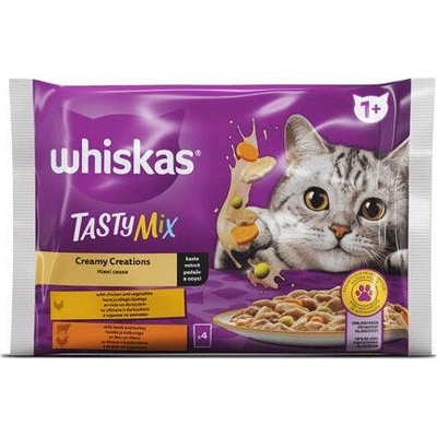 Whiskas ПАУЧ tasty mix КРЕМООБРАЗНИ ЯСТИЯ - паучове за котка - 4Х85гр