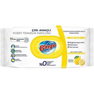 BINGO Бинго почистващи кърпи лимон - 96 бр