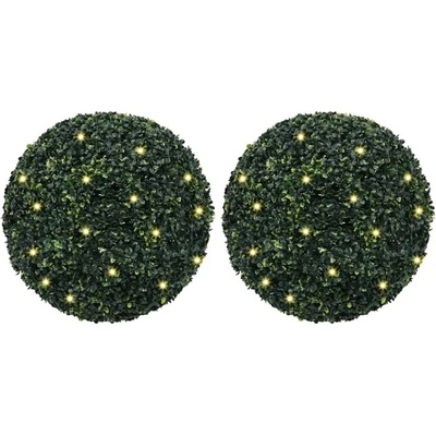 vidaXL Umělé buxus koule s LED světly 2 ks zelené 52 cm