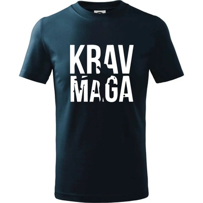 Nápis Krav Maga tričko detské tmavomodrá