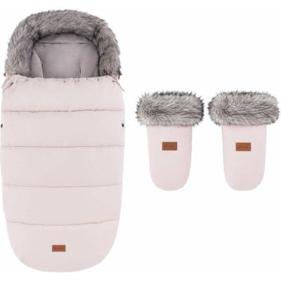 Petite&Mars Set zimní Comfy 4v1 + rukavice na kočárek Fjora Rose Petal