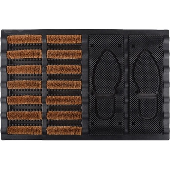 ESSCHERT DESIGN BEST FOR BOOTS s kokosovým vláknem a místem pro boty černá s přírodní 60 x 40 cm