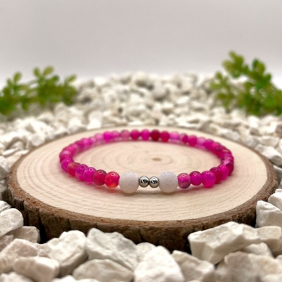 Certom Minerální náramek růžový a bílý achát | Láska a harmonie 0162