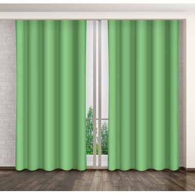 Dekoračné jednofarebné závesy do spálne zelenej farby