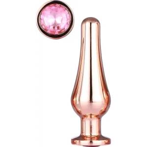 DreamToys Метален анален разширител с розов кристал Rose Gold М