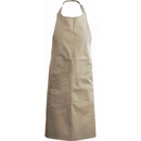 Adoco Číšnická zástěra s laclem a kapsou Kariban bavlna béžová