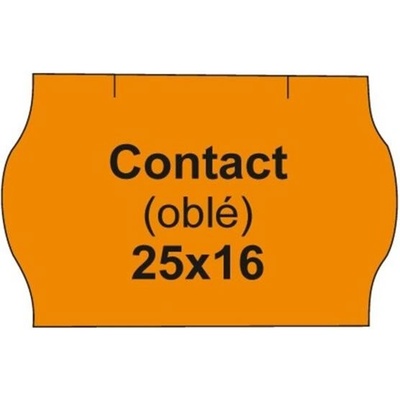 Etikety CONTACT 25x16 mm, oranžové oblé