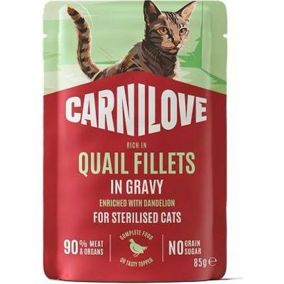 Carnilove Cat Pouch Gravy Quail & Dandelion Sterilised 85 g