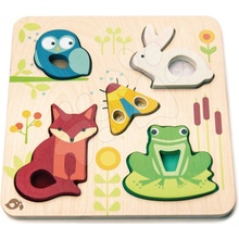 Tender Leaf Toys lesné zvieratká Touchy Feely Animals 5 ergonomických tvarov na doske