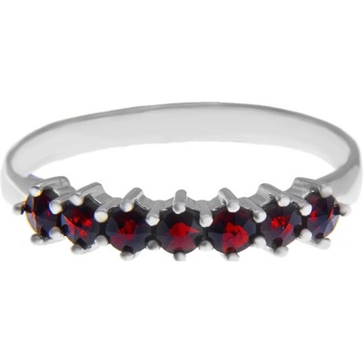 Český granát prsten stříbrný 120008