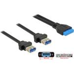 Delock Кабел Delock с USB 3.0 конектор, 2, 00 мм, 19-пинов, 2 x USB 3.0 тип A конектор