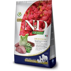 Farmina N&d dog grain free quinoa digestion lamb adult medium maxi - за чувствителен стомах, лъскава козина и здрава кожа, за кучета над 1 година, с агнешко месо, киноа, копър, мента и артишок - 7 кг pnd07000