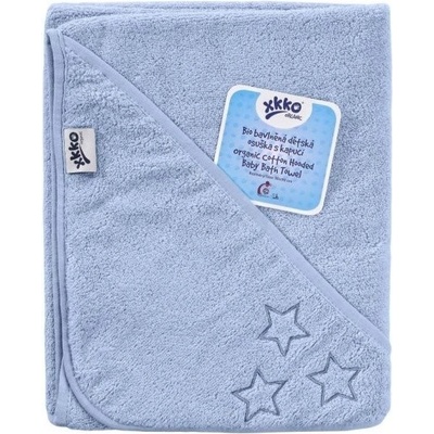 XKKO Froté osuška s kapucí z BIO bavlny Organic 90x90, Baby Blue