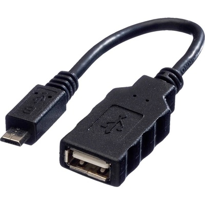 Roline 11.02.8311 USB, USB 2.0 USB Micro-B zástrčka, USB-A zásuvka, 0,15m, černý