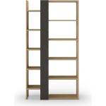 Marckeric Етажерка за книги в дъбов декор в черен и естествен цвят 80x152 cm Axel - Marckeric (17066)