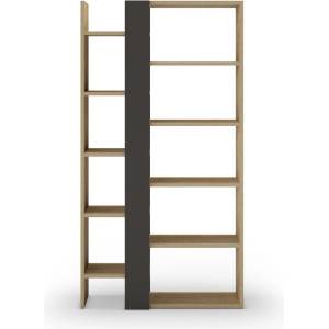Marckeric Етажерка за книги в дъбов декор в черен и естествен цвят 80x152 cm Axel - Marckeric (17066)