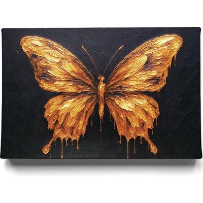 KRAFTHOUSE.EU Zlatý Motýlí Sen – obraz na plátno Premium Canvas | 100% bavlna | Různé rozměry Velikost: 40 x 30 cm